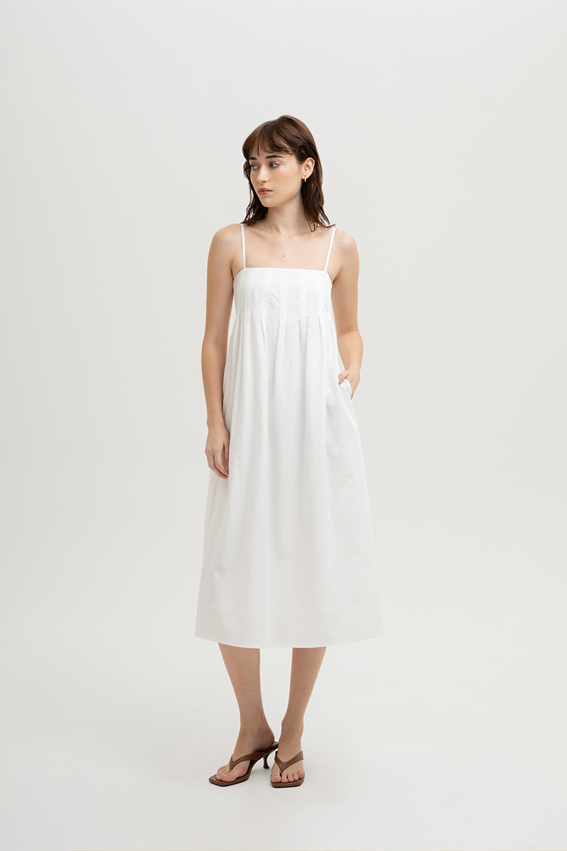GISELE PLEATED MIDI DRESS