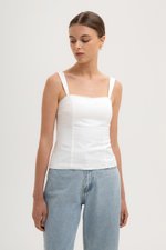 VERALYN SWEET HEART BUSTIER LINEN TOP VERALYN SWEET HEART BUSTIER LINEN TOP