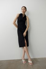 LISA RUCHED SHIRT LINEN DRESS