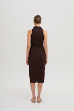 LISA RUCHED SHIRT LINEN DRESS