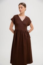 ELYSSA LINEN WRAP DRESS