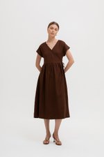 ELYSSA LINEN WRAP DRESS