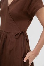 ELYSSA LINEN WRAP DRESS