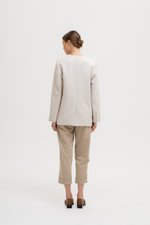 CAMILLE COLLARLESS BLAZER W/ SASH