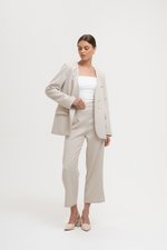 CAMILLE COLLARLESS BLAZER W/ SASH