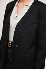 CAMILLE COLLARLESS BLAZER W/ SASH