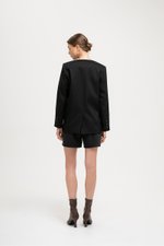 CAMILLE COLLARLESS BLAZER W/ SASH