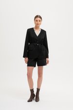 CAMILLE COLLARLESS BLAZER W/ SASH