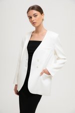CAMILLE COLLARLESS BLAZER W/ SASH