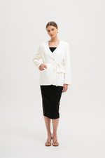 CAMILLE COLLARLESS BLAZER W/ SASH