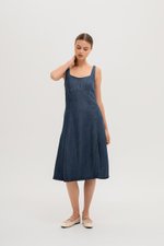 JANETTE DENIM MIDI DRESS (PETITE)