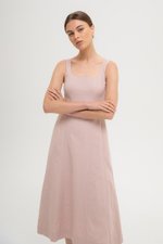LILIANE PANELLED LINEN MIDI DRESS