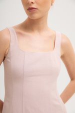 LILIANE PANELLED LINEN MIDI DRESS