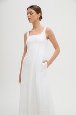 LILIANE PANELLED LINEN MIDI DRESS