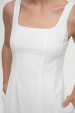 LILIANE PANELLED LINEN MIDI DRESS