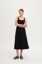 LILIANE PANELLED LINEN MIDI DRESS
