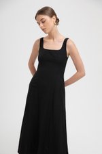 LILIANE PANELLED LINEN MIDI DRESS