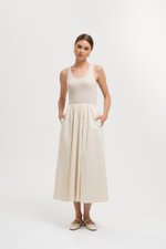 WENDY SCOOP NECK CONTRAST MIDI DRESS