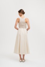 WENDY SCOOP NECK CONTRAST MIDI DRESS