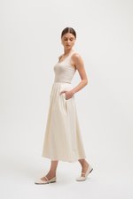 WENDY SCOOP NECK CONTRAST MIDI DRESS