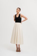 WENDY SCOOP NECK CONTRAST MIDI DRESS