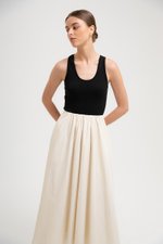 WENDY SCOOP NECK CONTRAST MIDI DRESS