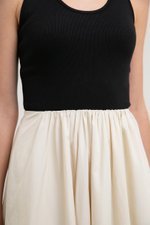 WENDY SCOOP NECK CONTRAST MIDI DRESS