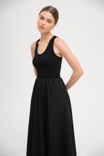 WENDY SCOOP NECK CONTRAST MIDI DRESS