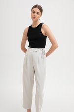 GAYLE TIE WAIST TAPERED PANTS GAYLE TIE WAIST TAPERED PANTS