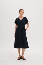 FRIEDA PLEATED LINEN MIDI DRESS FRIEDA PLEATED LINEN MIDI DRESS