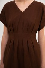 FRIEDA PLEATED LINEN MIDI DRESS FRIEDA PLEATED LINEN MIDI DRESS