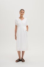 FRIEDA PLEATED LINEN MIDI DRESS FRIEDA PLEATED LINEN MIDI DRESS