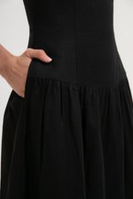 AGATHA DROP WAIST LINEN MIDI DRESS