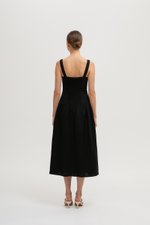 AGATHA DROP WAIST LINEN MIDI DRESS