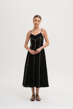 *BACKORDER 2* MAUREEN CONTRAST TRIM CAMI LINEN DRESS