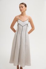 *BACKORDER 2* MAUREEN CONTRAST TRIM CAMI LINEN DRESS