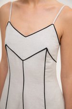 *BACKORDER 2* MAUREEN CONTRAST TRIM CAMI LINEN DRESS