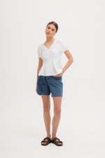 MIKAELA PIN TUCK BUTTONDOWN TOP MIKAELA PIN TUCK BUTTONDOWN TOP
