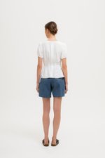 MIKAELA PIN TUCK BUTTONDOWN TOP MIKAELA PIN TUCK BUTTONDOWN TOP