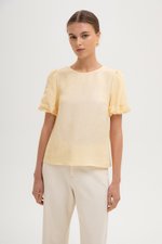 ALLANA PUFF SLEEVE LINEN TOP