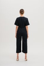 ABBIE TEXTURED JUMPSUIT W SASH