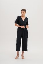 ABBIE TEXTURED JUMPSUIT W SASH