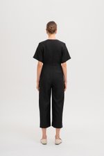 ABBIE TEXTURED JUMPSUIT W SASH