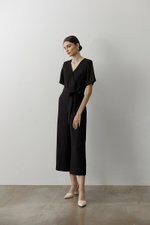 ABBIE TEXTURED JUMPSUIT W SASH