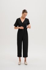 ABBIE TEXTURED JUMPSUIT W SASH