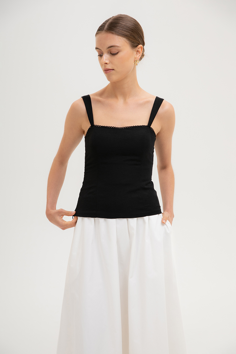 VERALYN SWEET HEART BUSTIER LINEN TOP