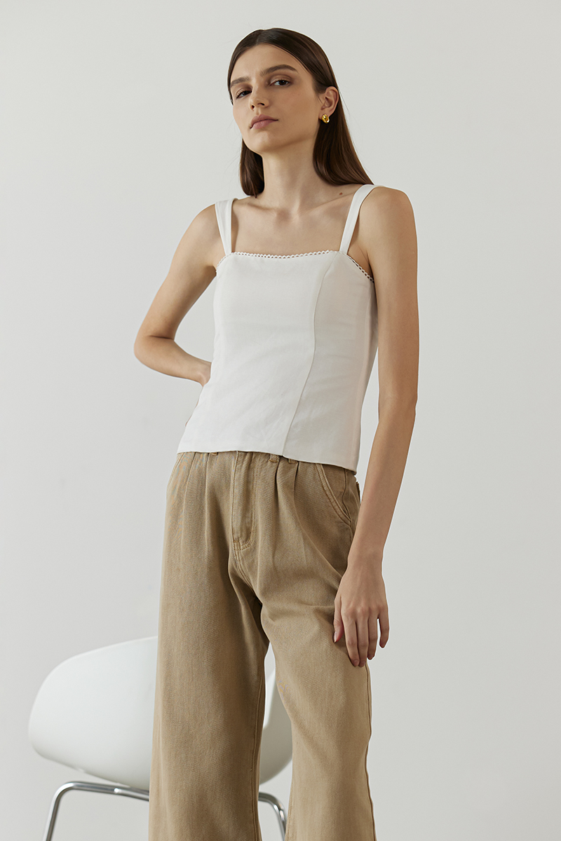 VERALYN SWEET HEART BUSTIER LINEN TOP