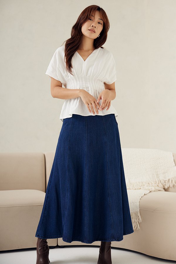 *BACKORDER* MARA DENIM PANELLED MAXI SKIRT