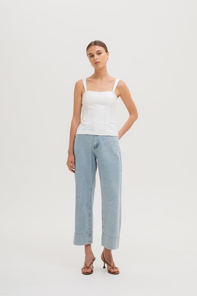 VERALYN SWEET HEART BUSTIER LINEN TOP VERALYN SWEET HEART BUSTIER LINEN TOP
