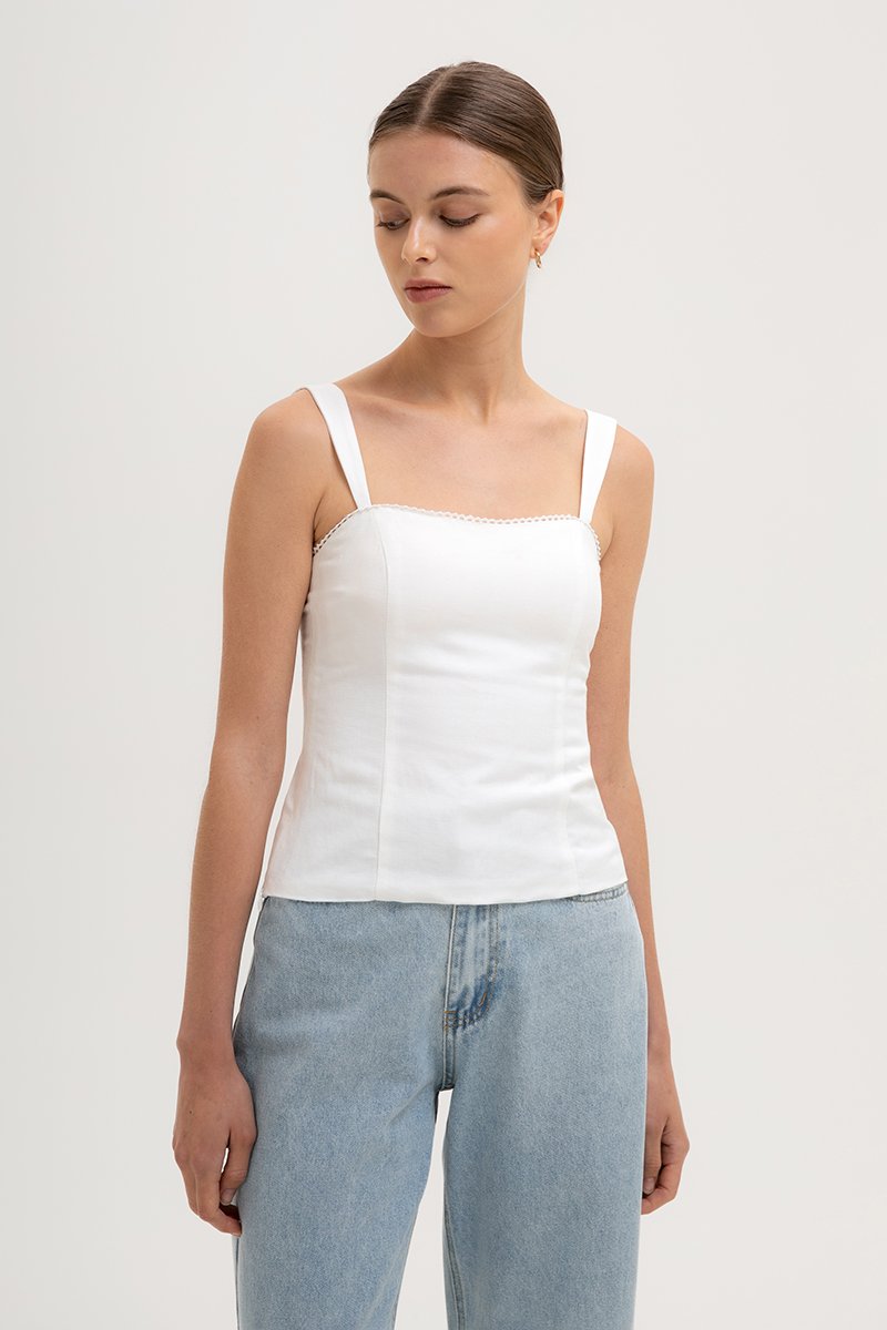 VERALYN SWEET HEART BUSTIER LINEN TOP VERALYN SWEET HEART BUSTIER LINEN TOP